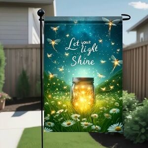 New Fireflies Design “Let Your Light Shine” Garden Flag - #278